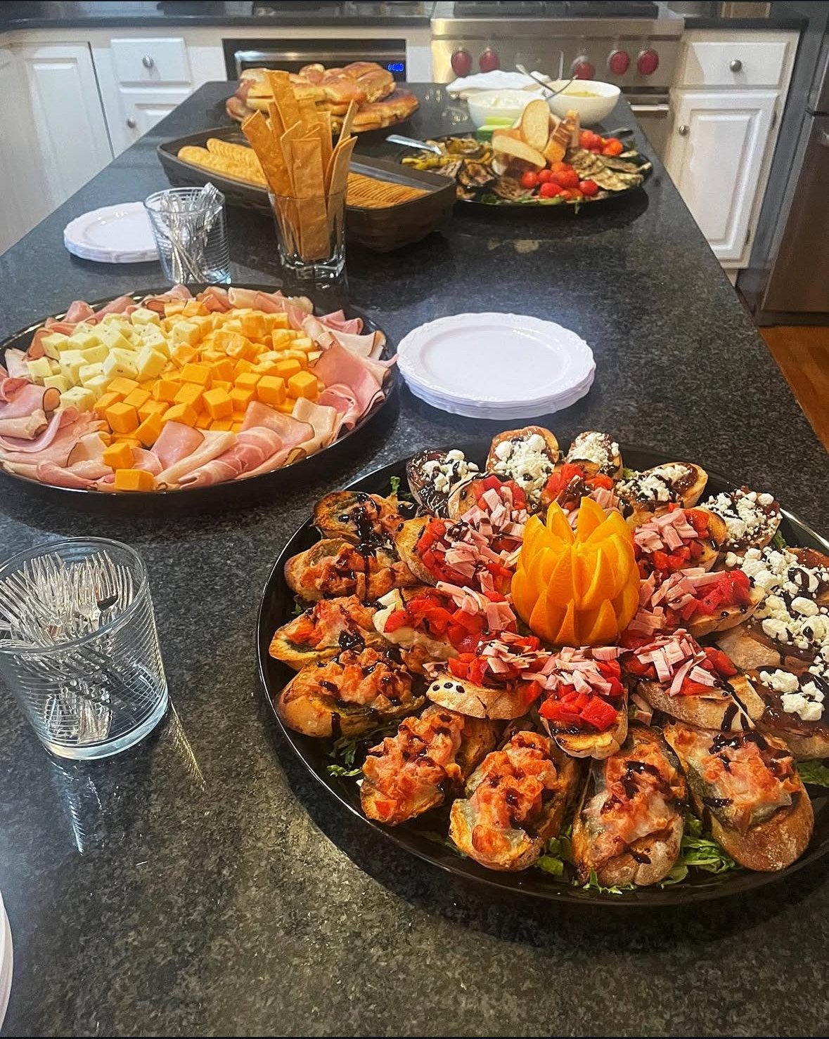 A catering spread ready to serve